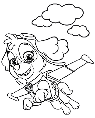 Kolorowanka fruwający pies Skye